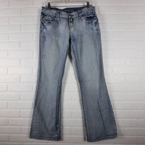 American Eagle Light WashLow Rise Y2K Distressed Bootcut Jeans Size 10 Reg